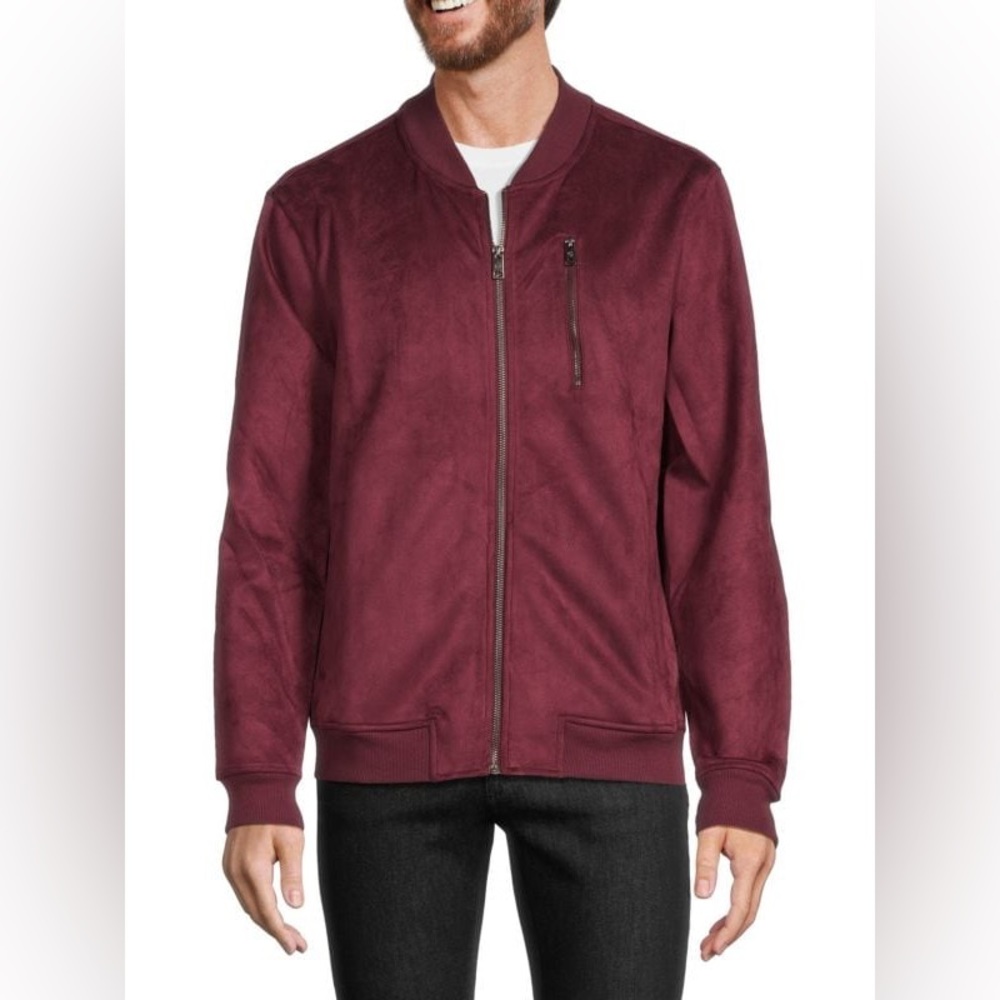 BEN SHERMAN Faux Suede Bomber Jacket